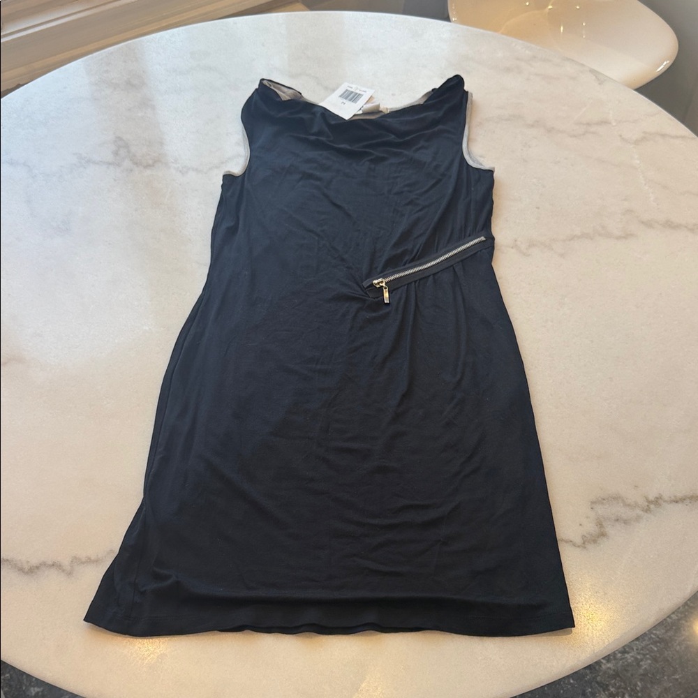 NWT Design History Black Mini Dress with Zipper Accent